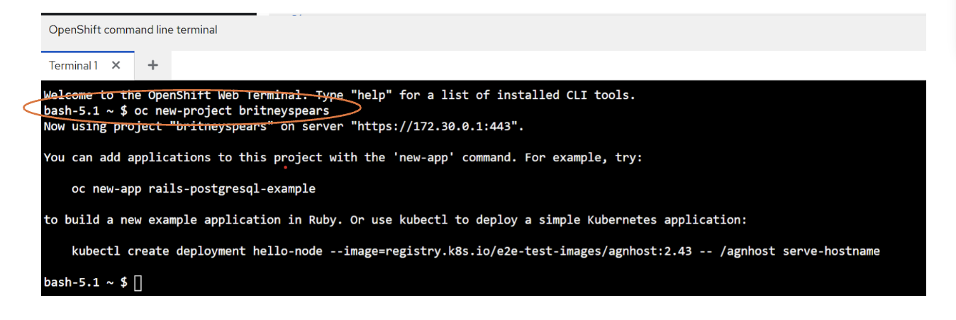 openshift-new-project
